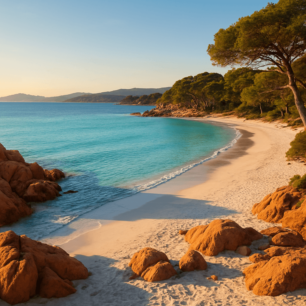 Plage de Palombaggia, Porto-Vecchio : sable blanc, roches de granit et mer turquoise